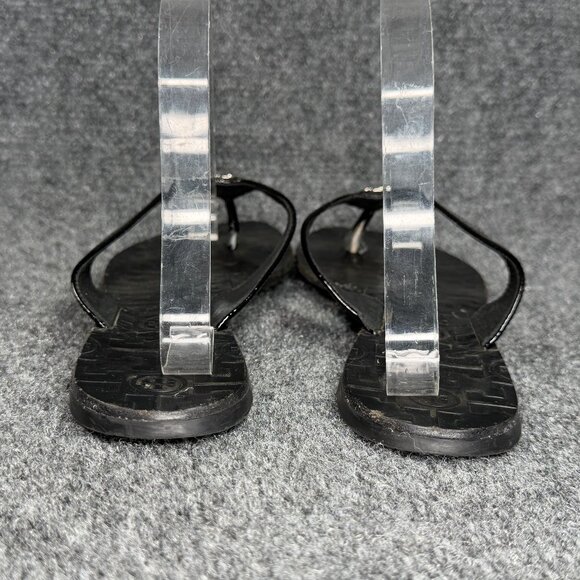 Tory Burch Thora Sandals Women's Size 9 Black Patent Leather Thong Flip Flops - Picture 5 of 11